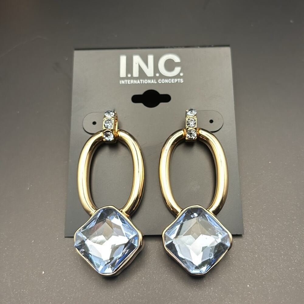 I.N.C. Earrings Bundle Lot of 2 Pairs Gold Tone Dangle + Pearl Statement New - Picture 2 of 5